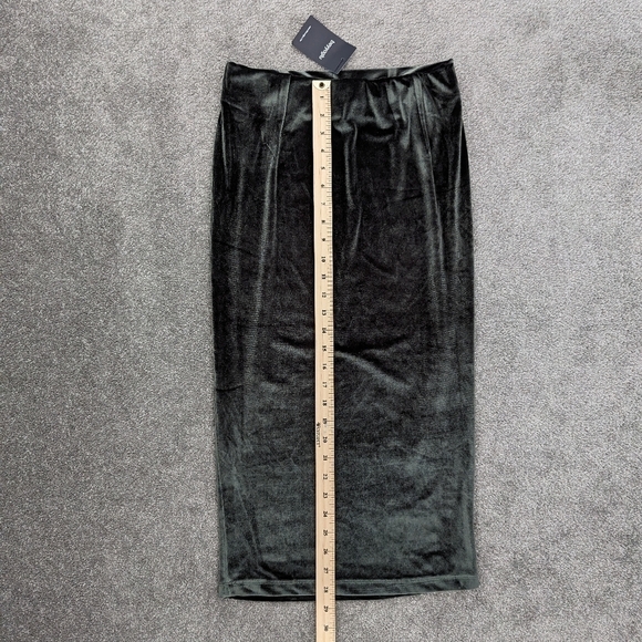 DARK green velvet velour skirt size Medium BNWT - Picture 4 of 7